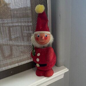 Vintage German paper mache santa candy dish box